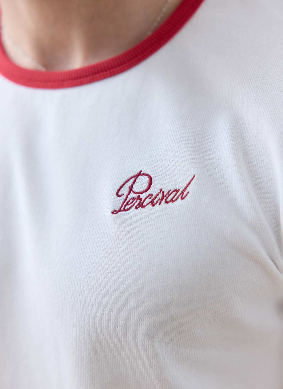 Men's Ringer T Shirt - Slim Fit - Cotton - White & Red