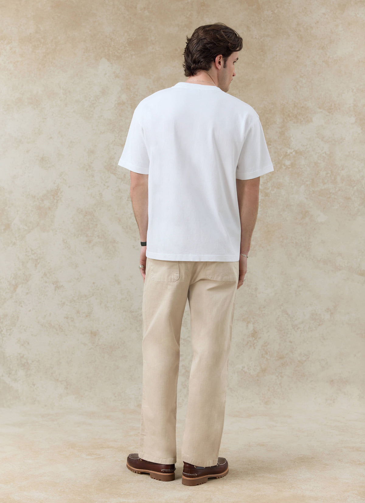 Men's Embroidered White T Shirt - Palmer - Cotton