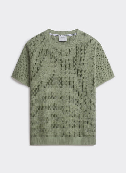 Men's Knitted T Shirt - Siena - Cotton - Pistachio Green