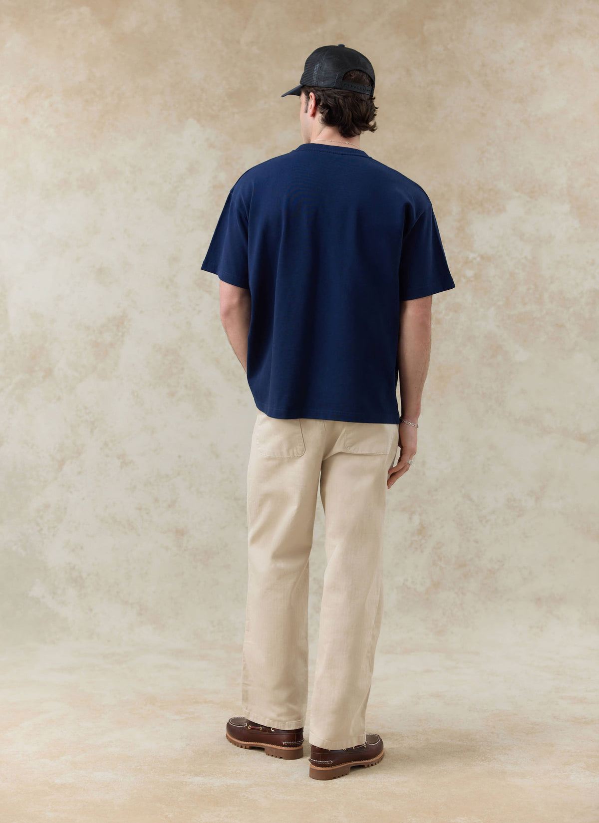 Men's Embroidered Navy T-Shirt - Clarke - Cotton