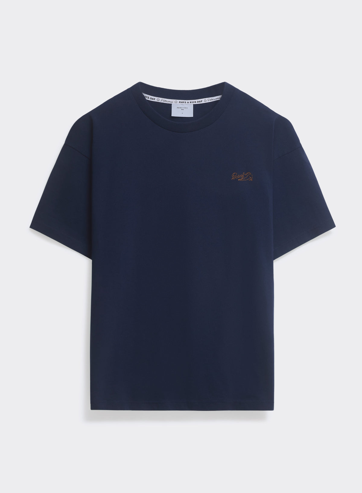 Men's Embroidered Navy T-Shirt - Clarke - Cotton