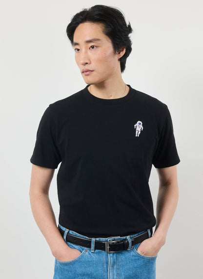 Men's Embroidered T Shirt: Negroni - Heavyweight Cotton - Black
