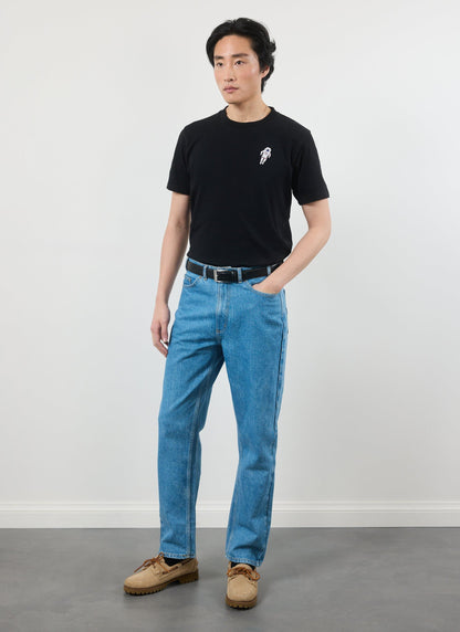 Men's Embroidered T Shirt: Negroni - Heavyweight Cotton - Black