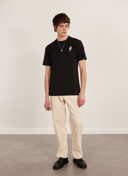 Men's Embroidered T Shirt: Negroni - Heavyweight Cotton - Black