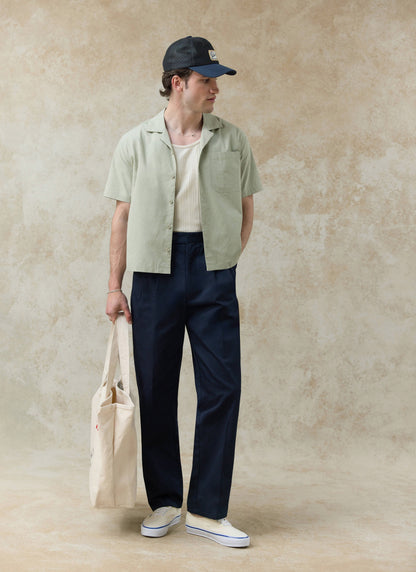 Men's Pistachio Cuban Collar Shirt - Daniel - Cotton