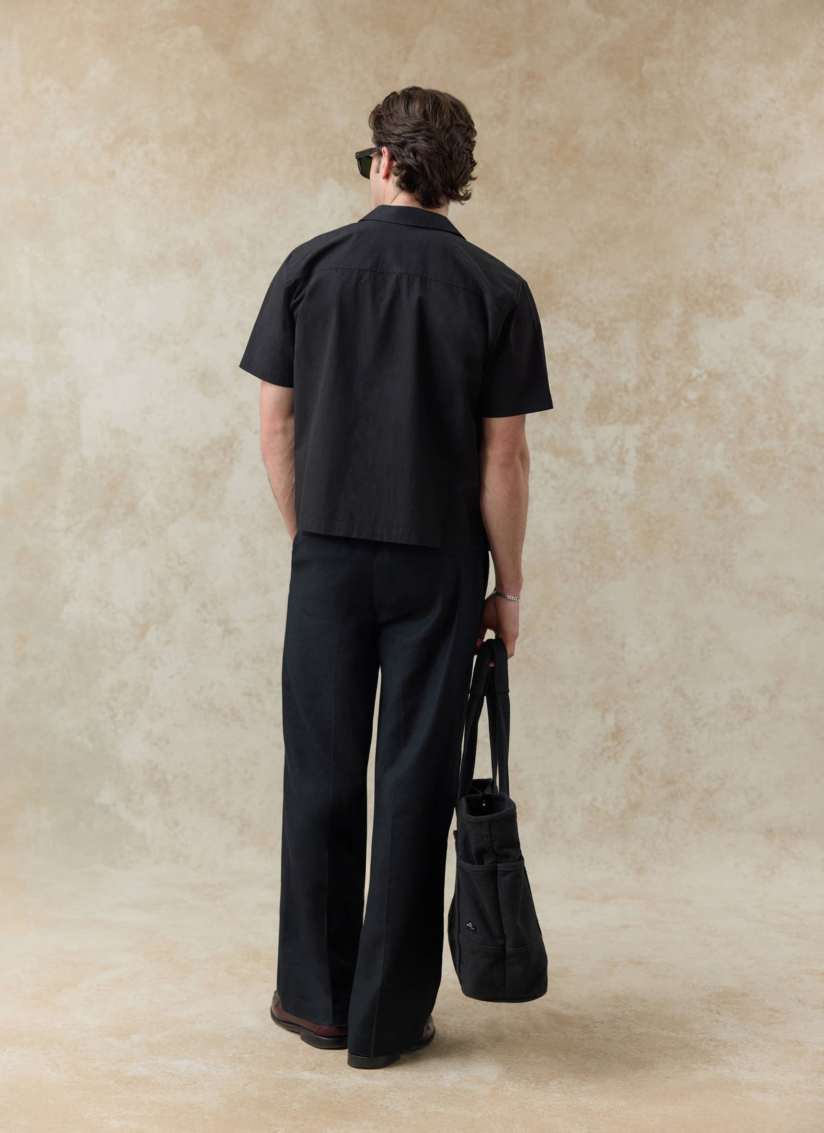 Men's Black Cuban Collar Shirt - Daniel - Cotton