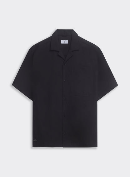 Men's Black Cuban Collar Shirt - Daniel - Cotton