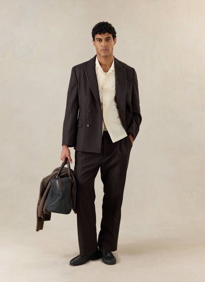 Men's Cream Embroidered Cuban Shirt - Cotton - Percival
