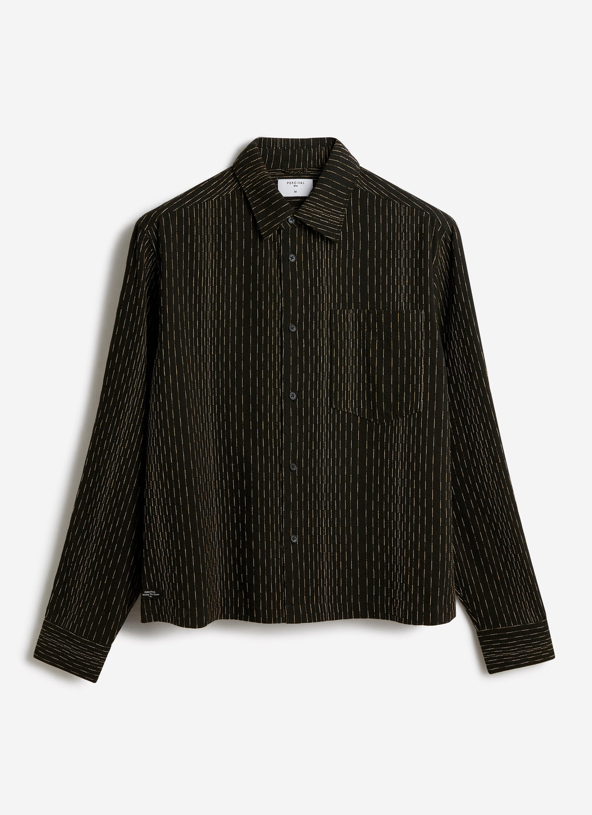 Men's Long Sleeve Boxy Shirt - Leland - Cotton - Black
