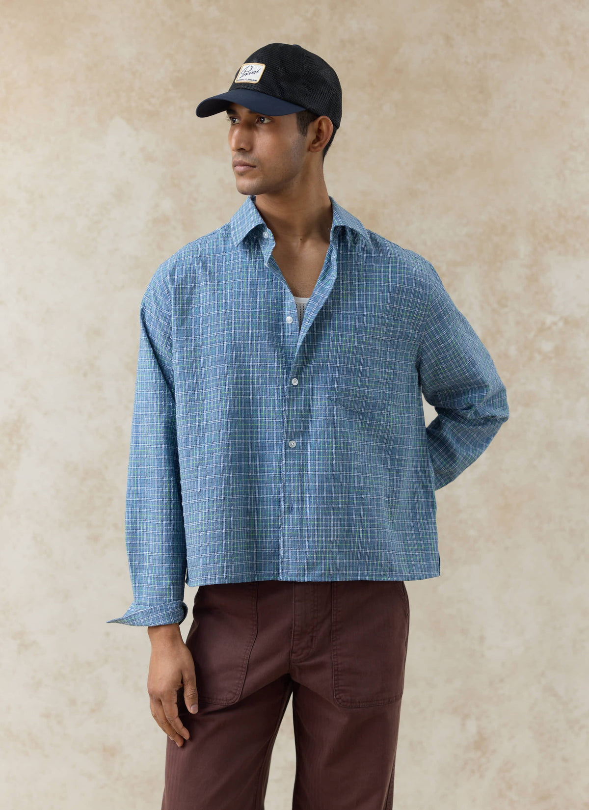 Men's Hinsley Checked Boxy Shirt - 100% Cotton