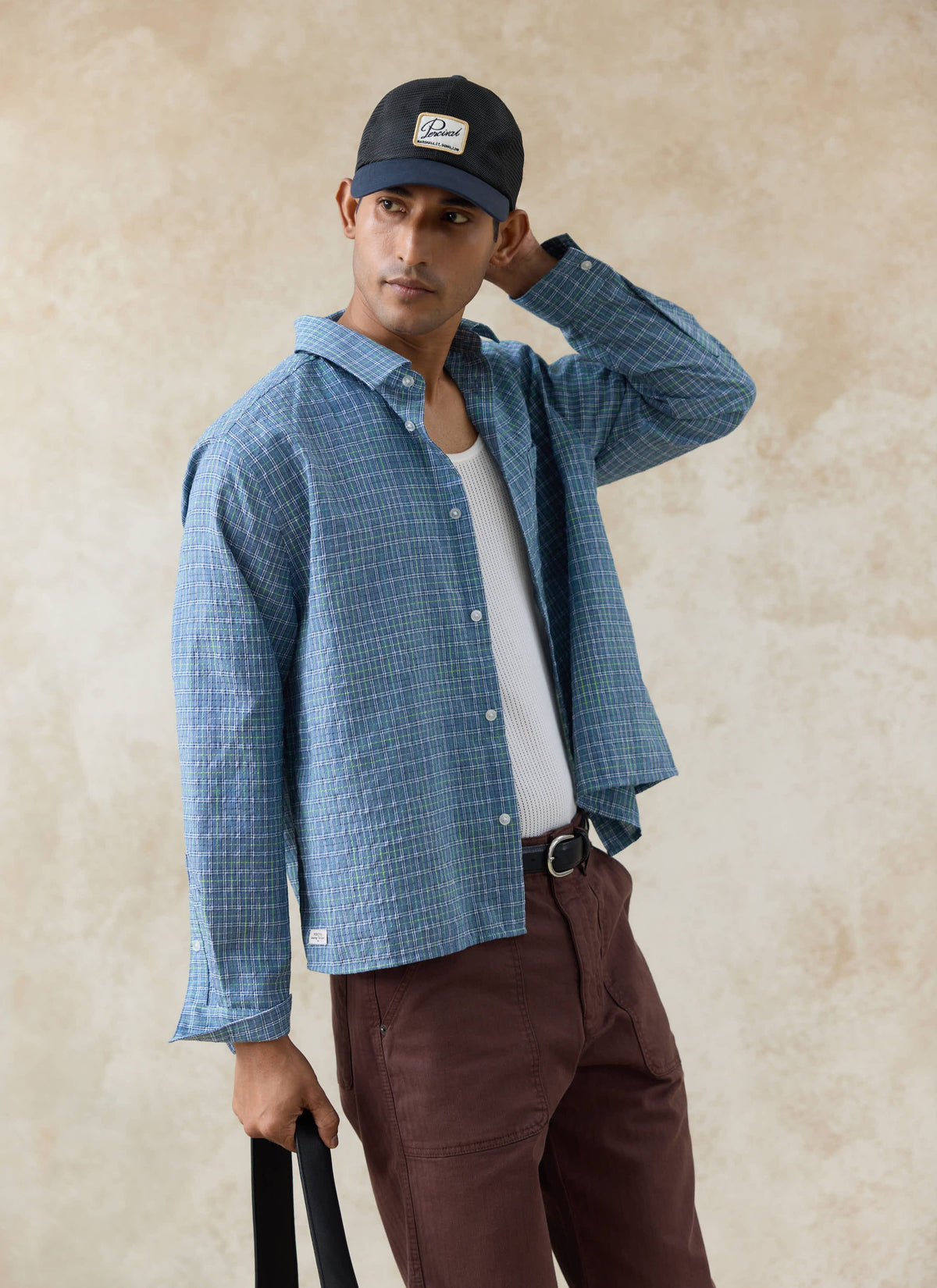 Men's Hinsley Checked Boxy Shirt - 100% Cotton