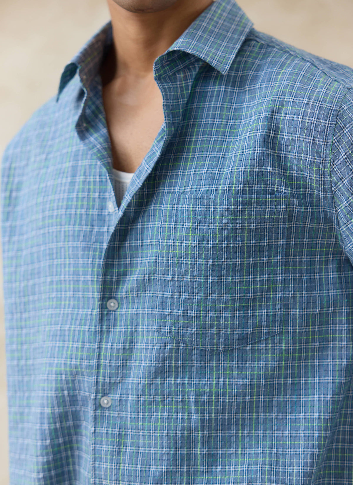 Men's Hinsley Checked Boxy Shirt - 100% Cotton