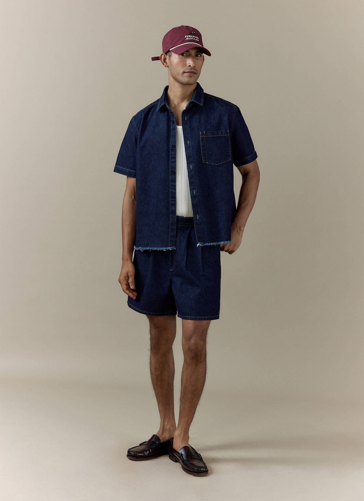 Men's Denim Shirt: Harley - Cotton - Dark Indigo