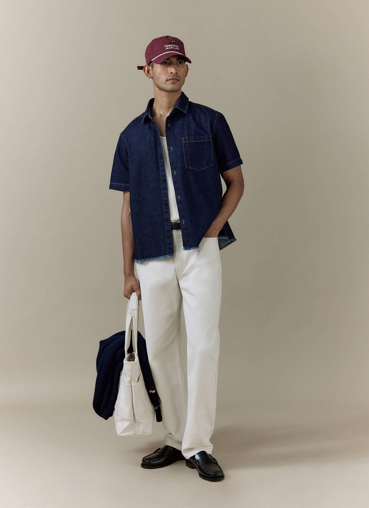 Men's Denim Shirt: Harley - Cotton - Dark Indigo
