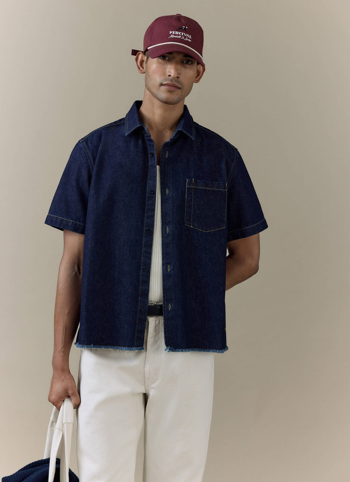 Men's Denim Shirt: Harley - Cotton - Dark Indigo