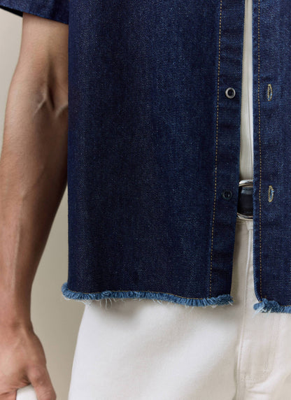 Men's Denim Shirt: Harley - Cotton - Dark Indigo