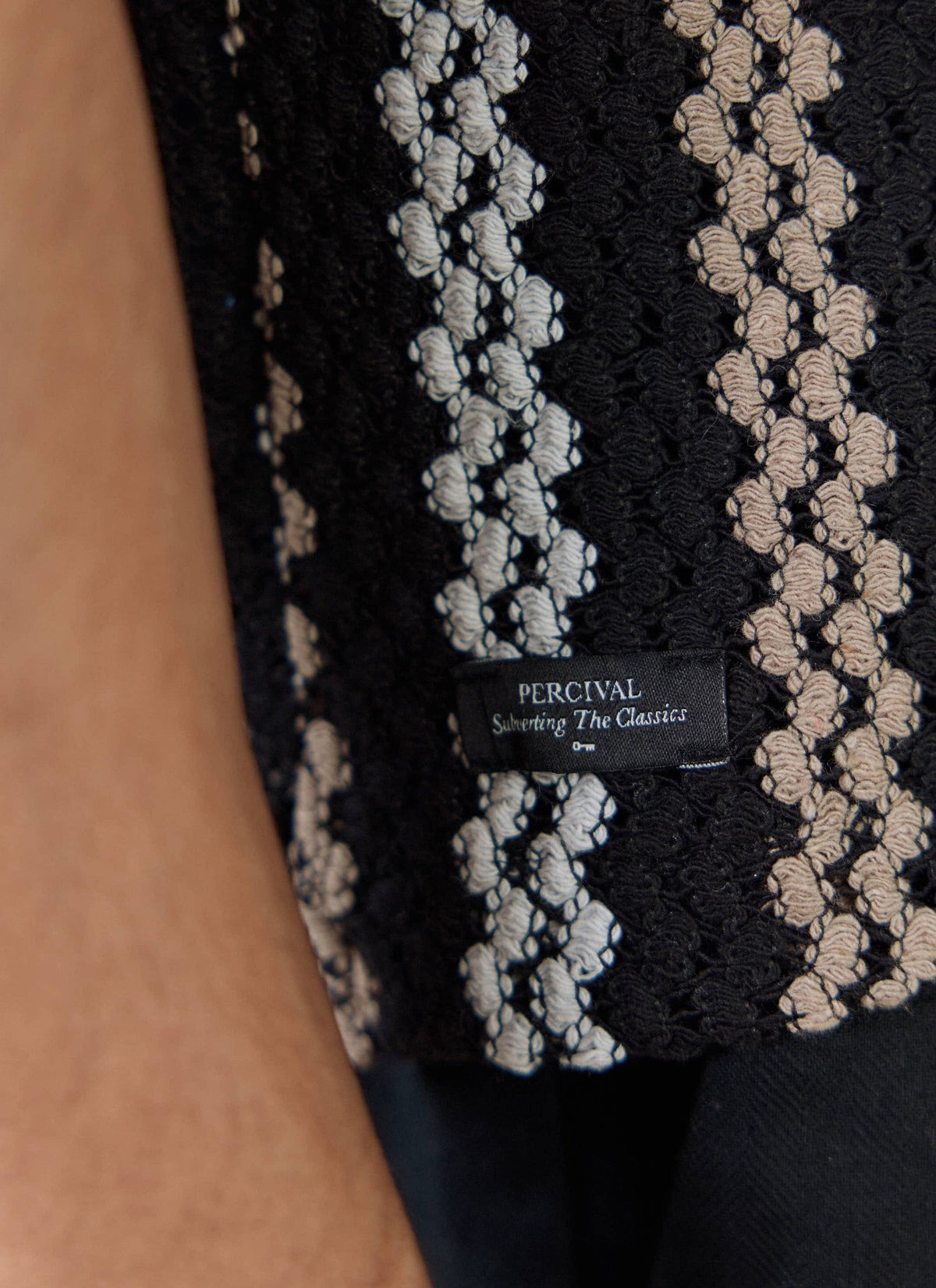 Men's Black Shirt - Wade Crochet Boxy