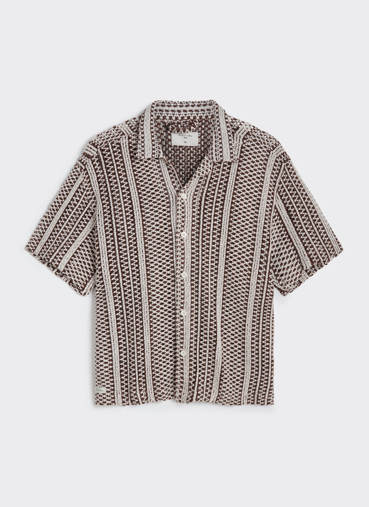 Men's Boxy Crochet Shirt - Hugh - Cotton - Brown