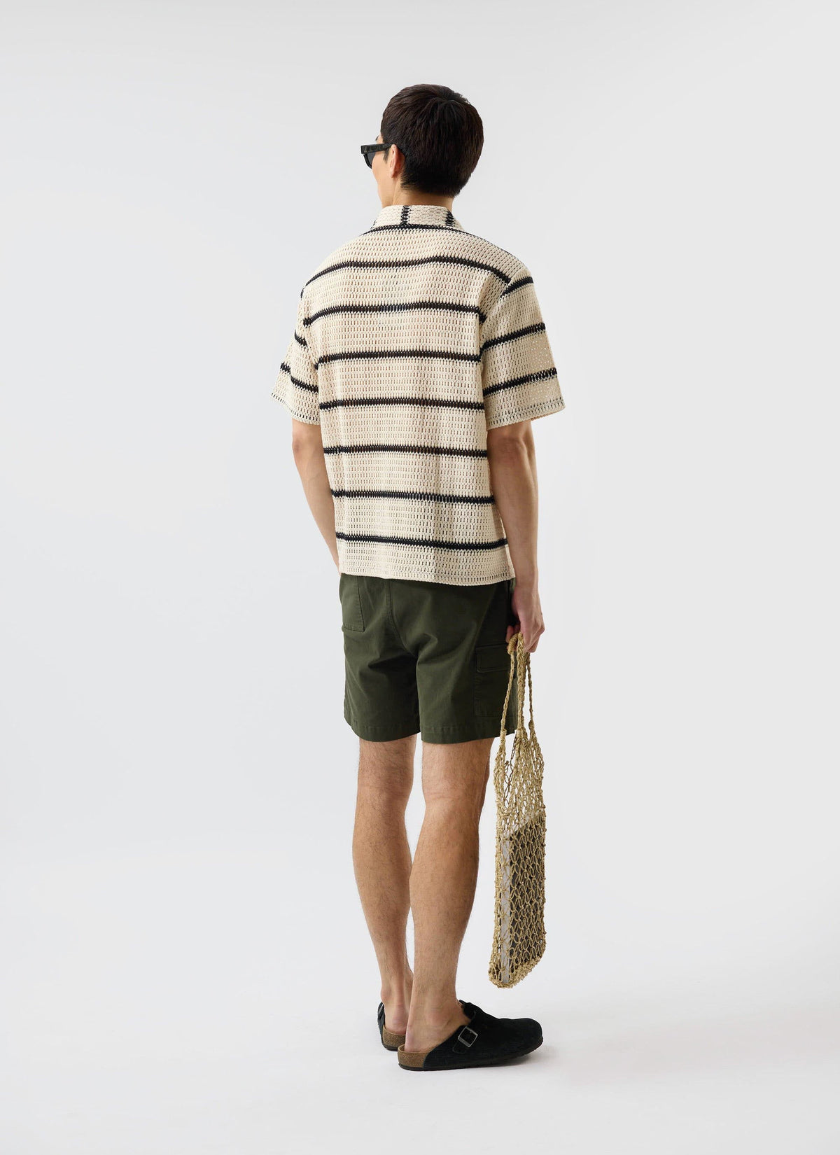 Men's Crochet Cuban Shirt: Clonk Groundsman - Ecru Cream