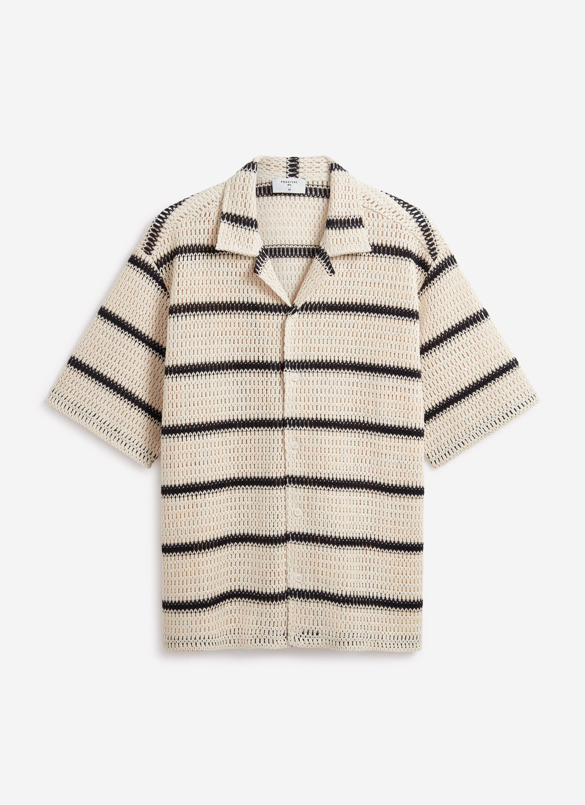 Men's Crochet Cuban Shirt: Clonk Groundsman - Ecru Cream