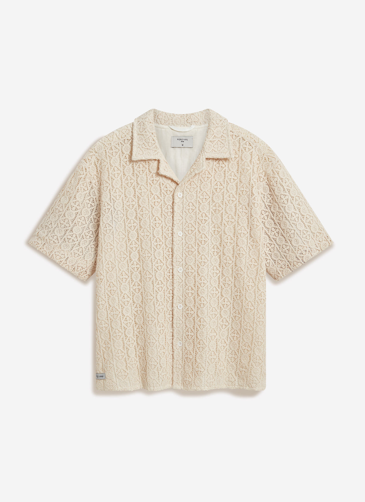 Men's Crochet Cuban Shirt: Elio - Ecru Cream