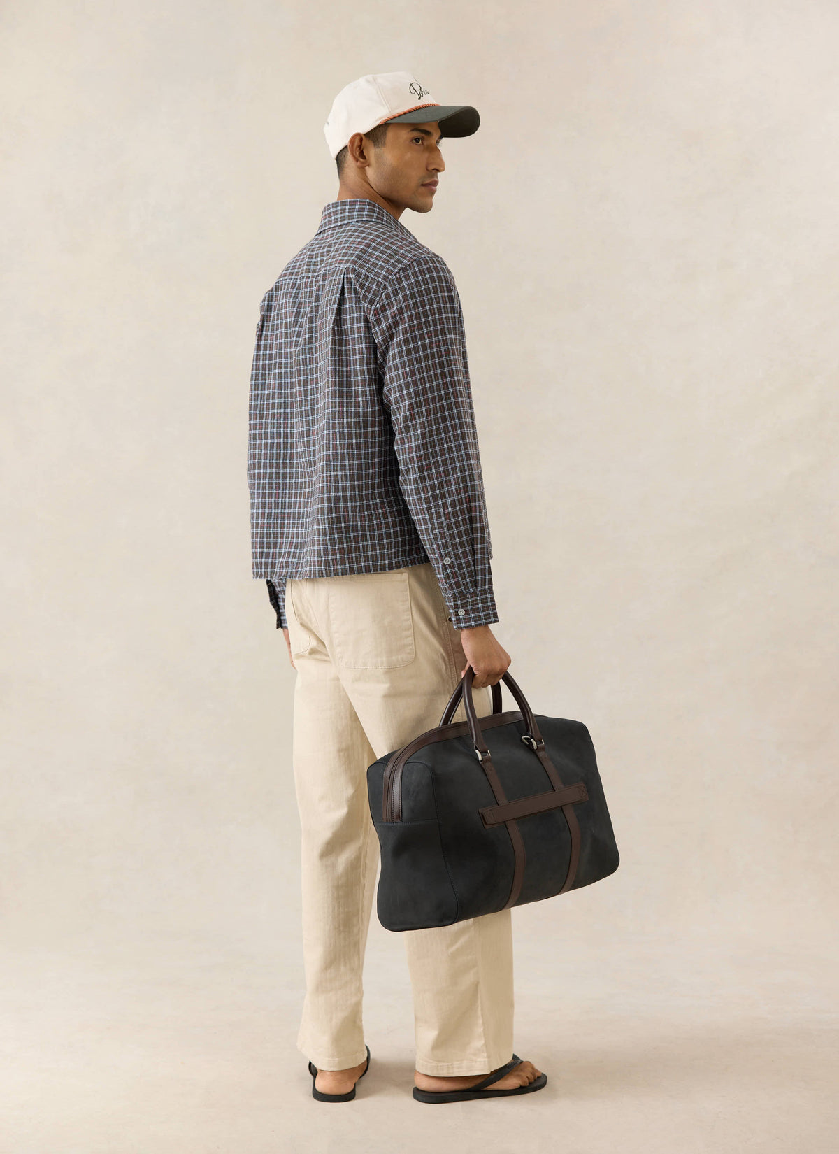 Men's Check Boxy Shirt - Hinsley - 100% Cotton - Brown