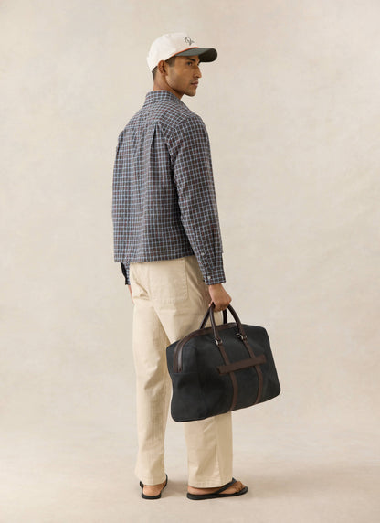 Men's Check Boxy Shirt - Hinsley - 100% Cotton - Brown