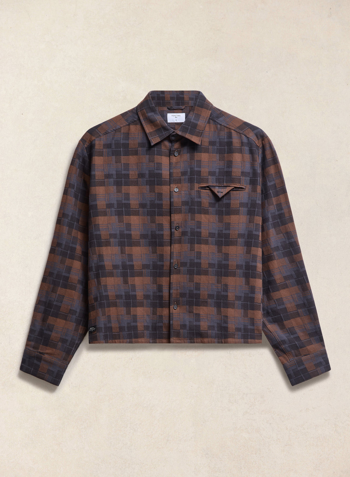 Hinsley Boxy Sleeve Shirt - Brown Check - Percival
