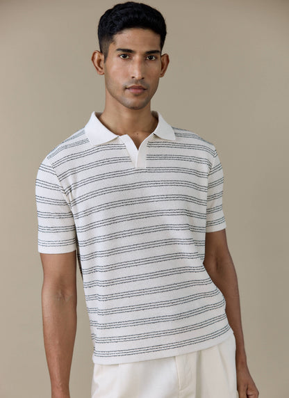 Men's Knitted Polo Shirt - Laurent - Cotton - Black