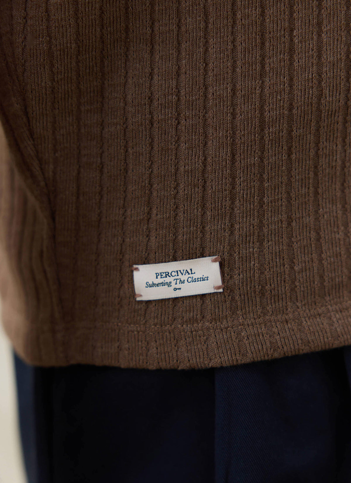 Men's Knitted Polo Shirt - Anthony - Cotton Blend - Brown