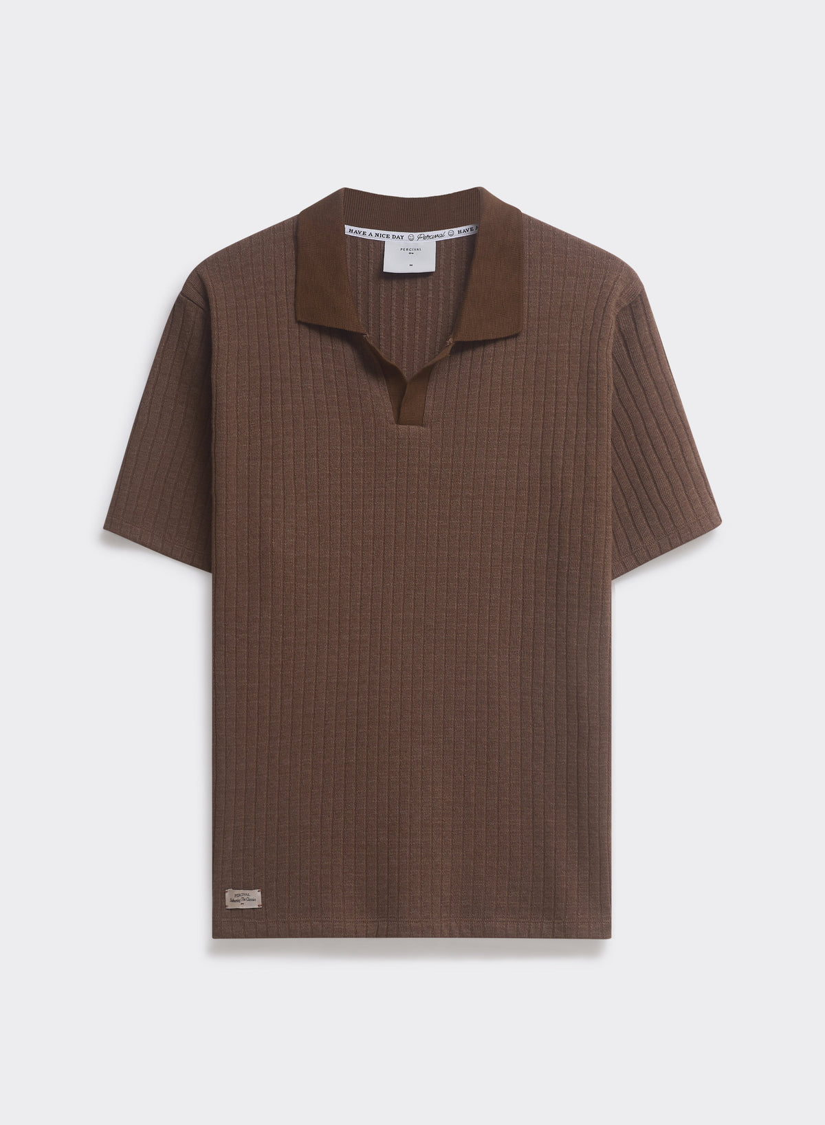 Men's Knitted Polo Shirt - Anthony - Cotton Blend - Brown