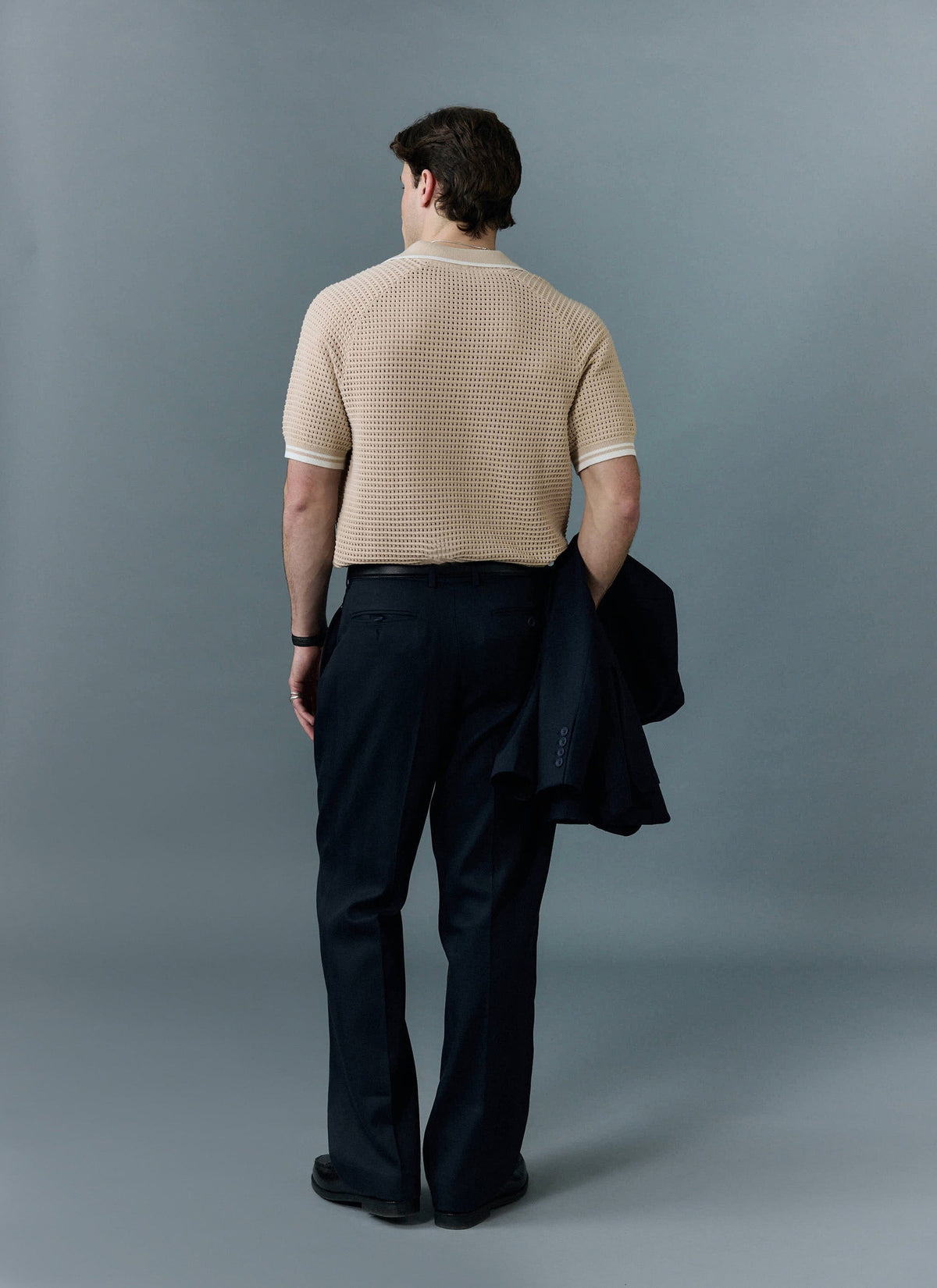 Men's Tennis Knit Polo Shirt - Cotton - Ecru Cream