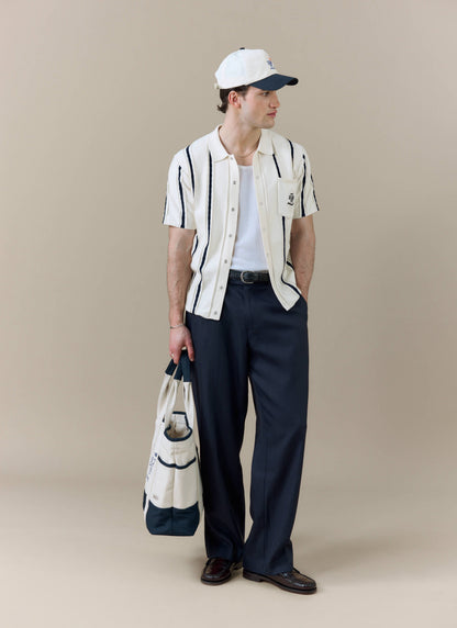 Men's Cable Stripe Knitted Shirt - Percival x Brighton & Hove Albion FC - White