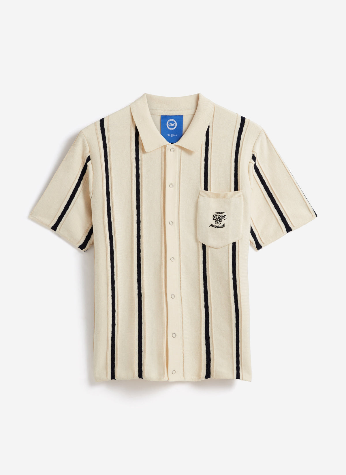 Men's Cable Stripe Knitted Shirt - Percival x Brighton & Hove Albion FC - White