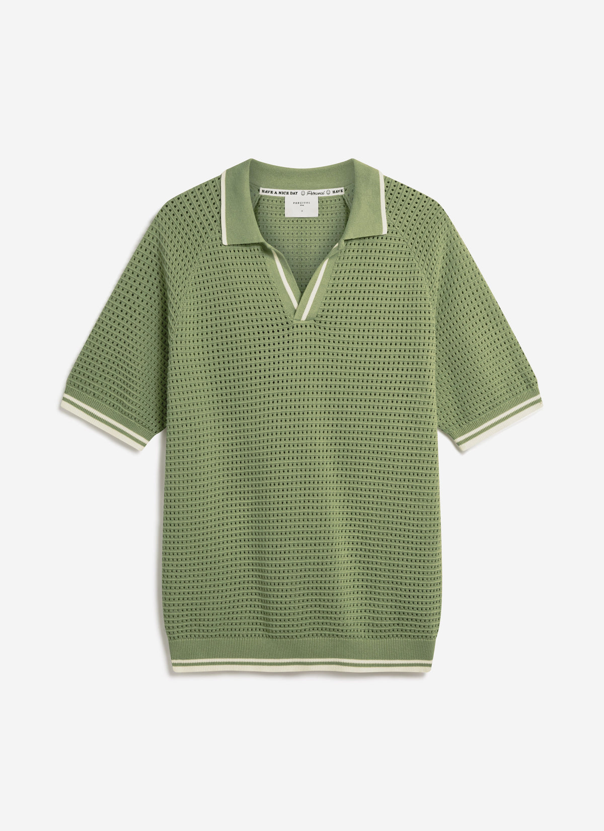 Men's Tennis Knit Polo Shirt - Cotton - Sage Green