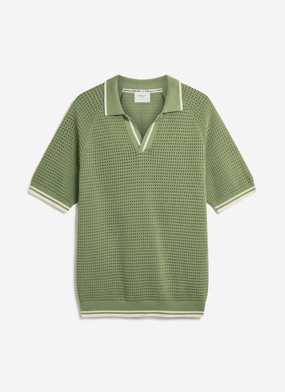 Men's Tennis Knit Polo Shirt - Cotton - Sage Green