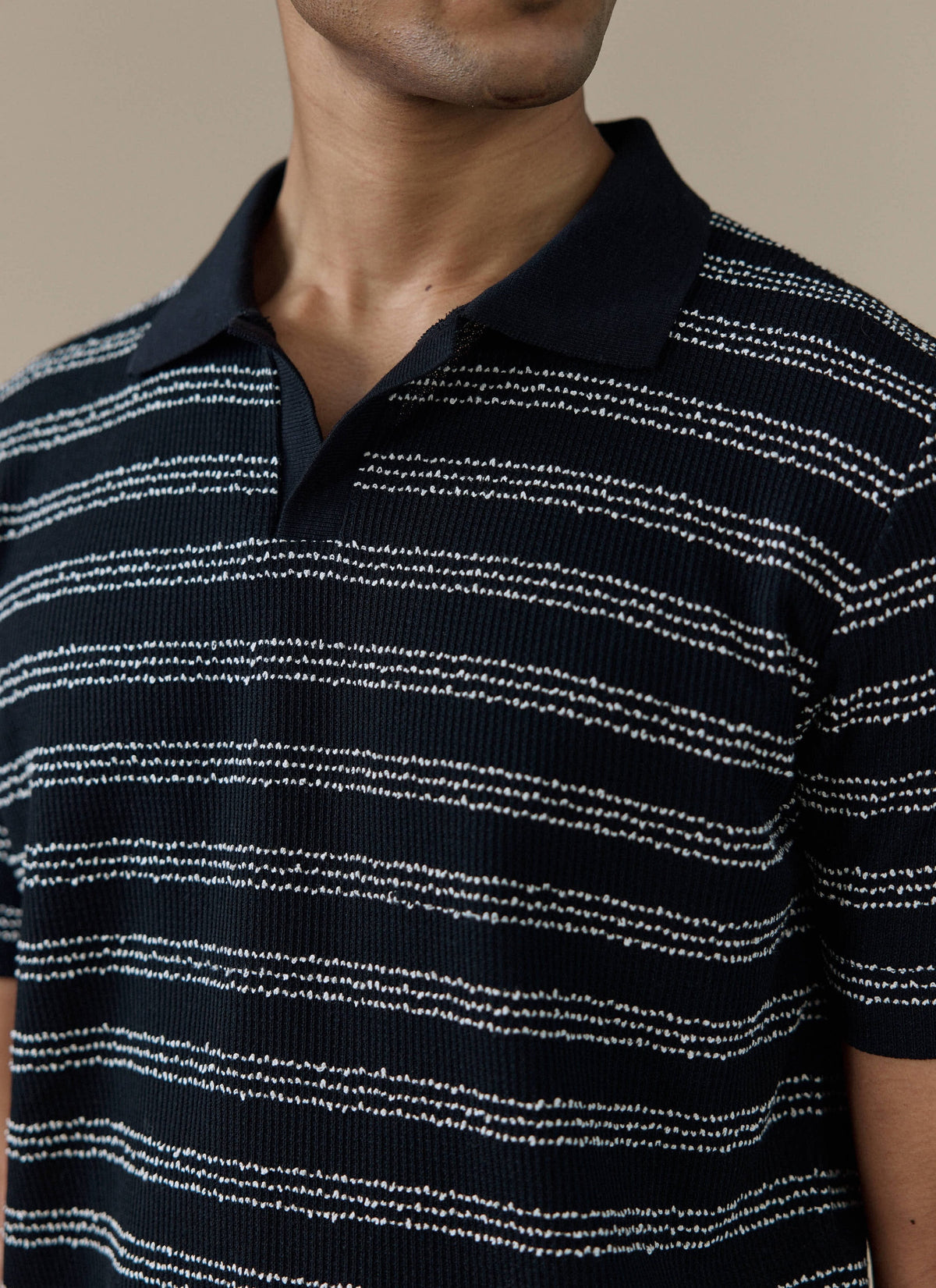 Men's Laurent Boxy Polo - Organic Cotton Blend - Black