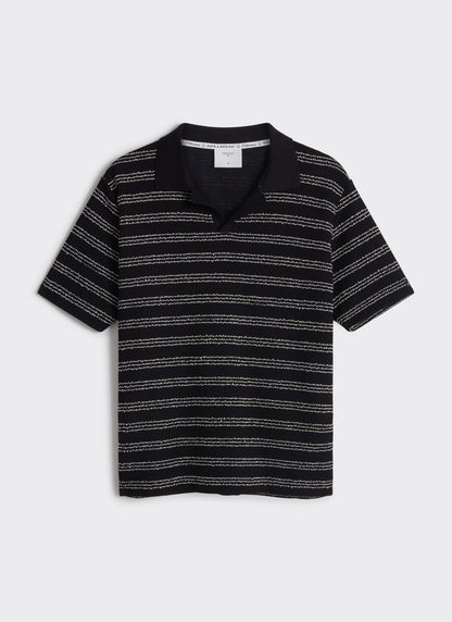 Men's Laurent Boxy Polo - Organic Cotton Blend - Black