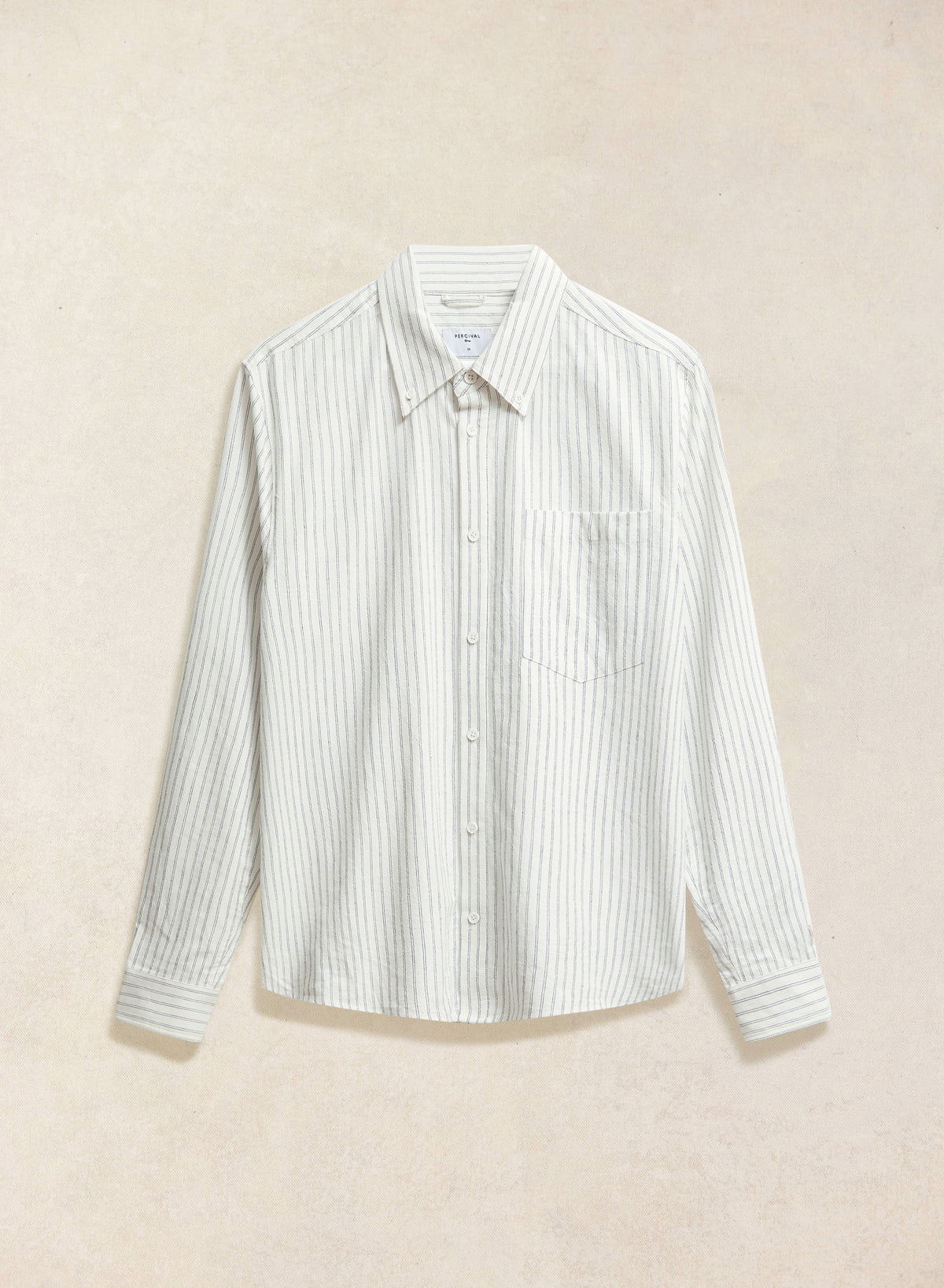 Men's Striped Oxford Shirt - Fabian - Cotton - White - Percival