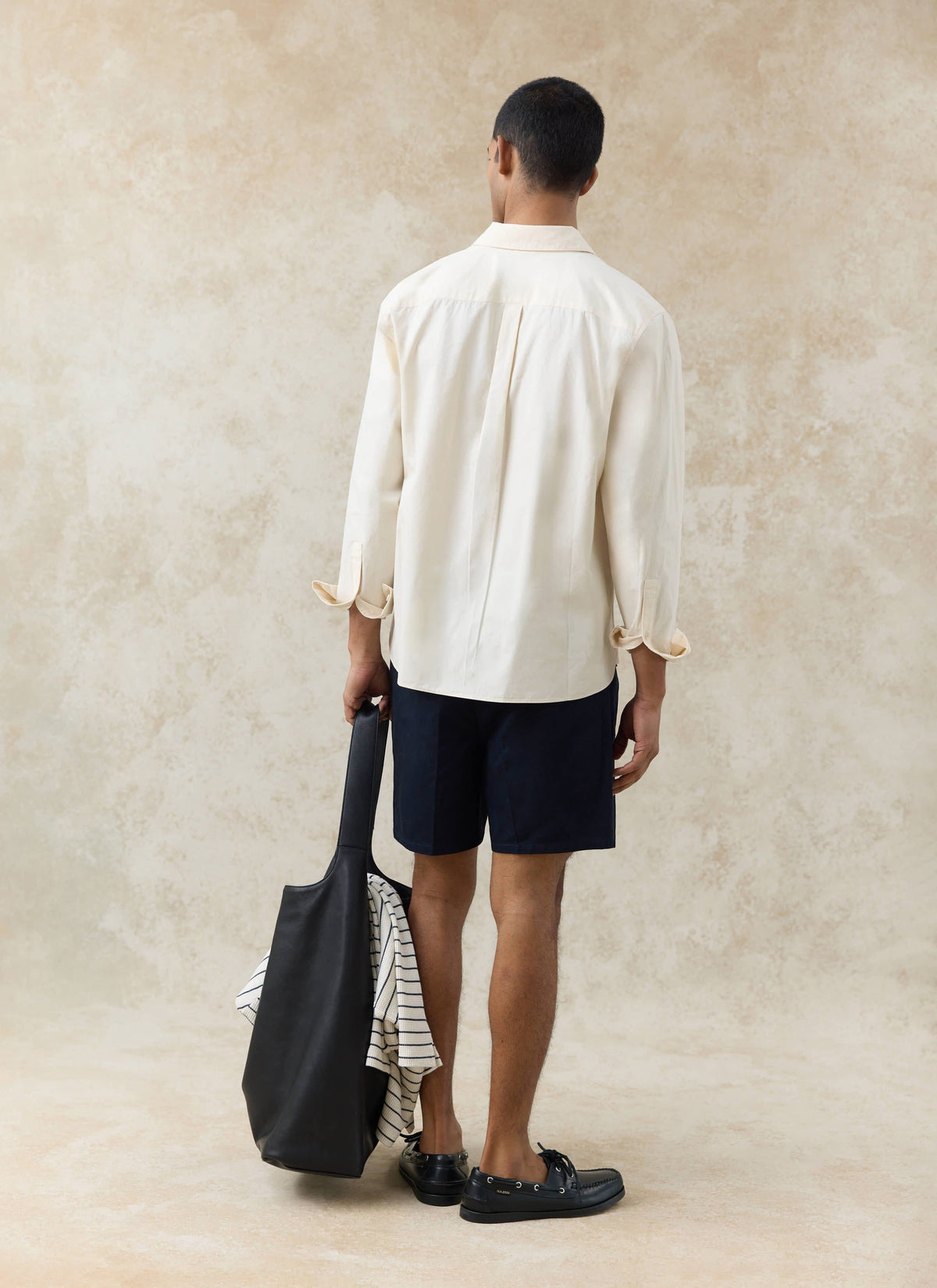 Men's Relaxed Fit Poplin Shirt: Dali - Cotton - Cream