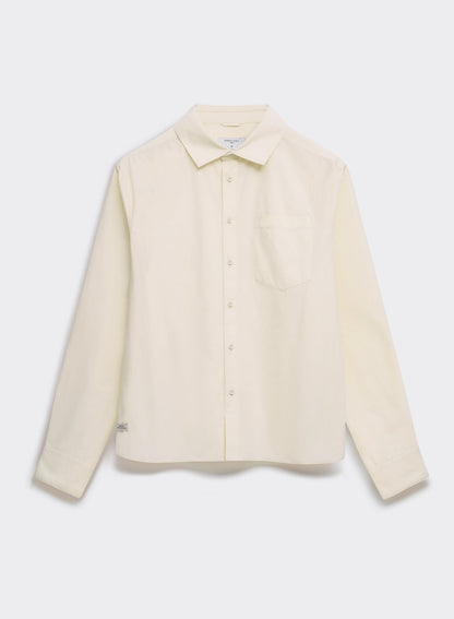 Men's Relaxed Fit Poplin Shirt: Dali - Cotton - Cream