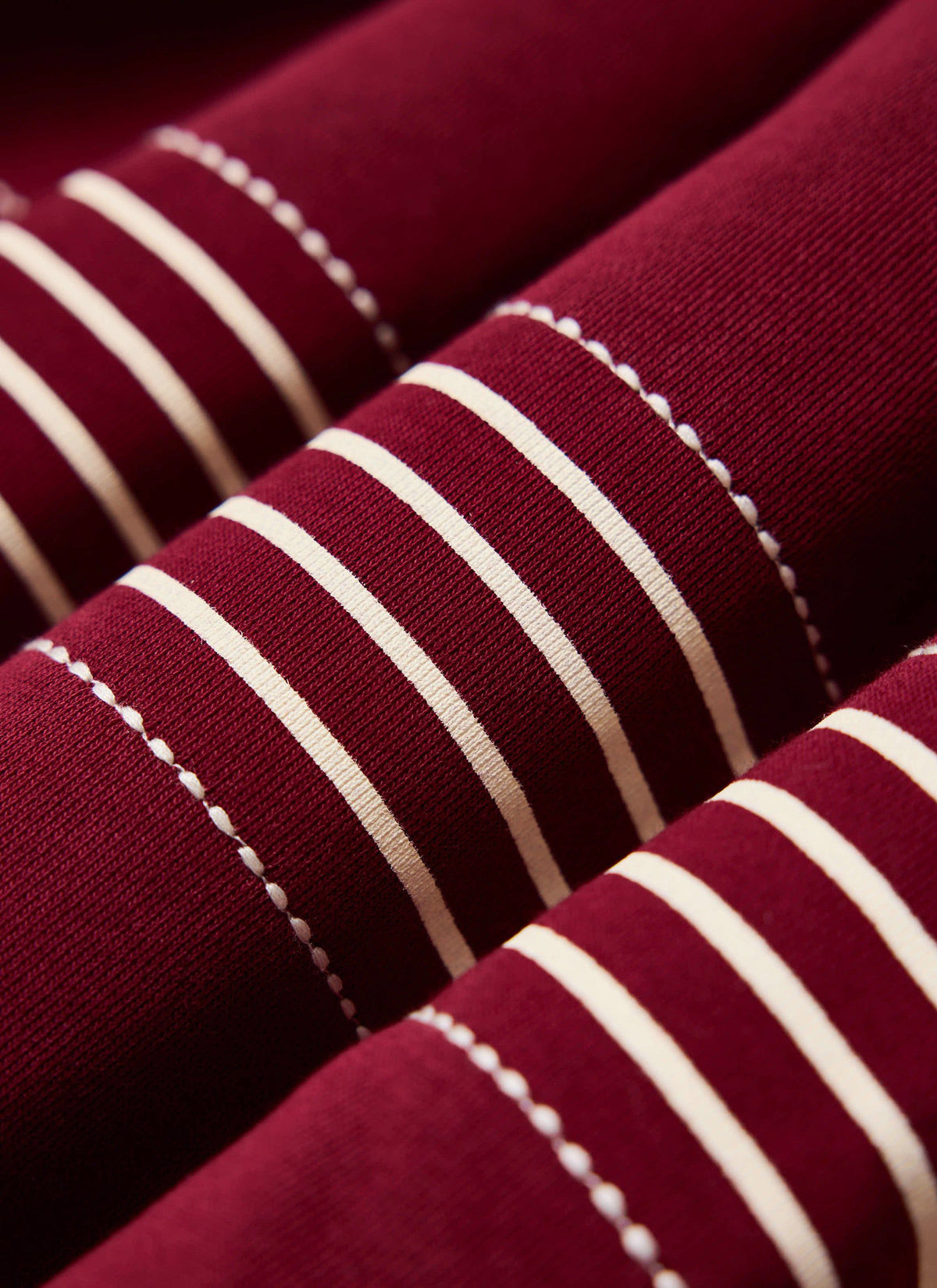 Men's Editor Striped Rugby Polo - Burgundy - 100% Cotton
