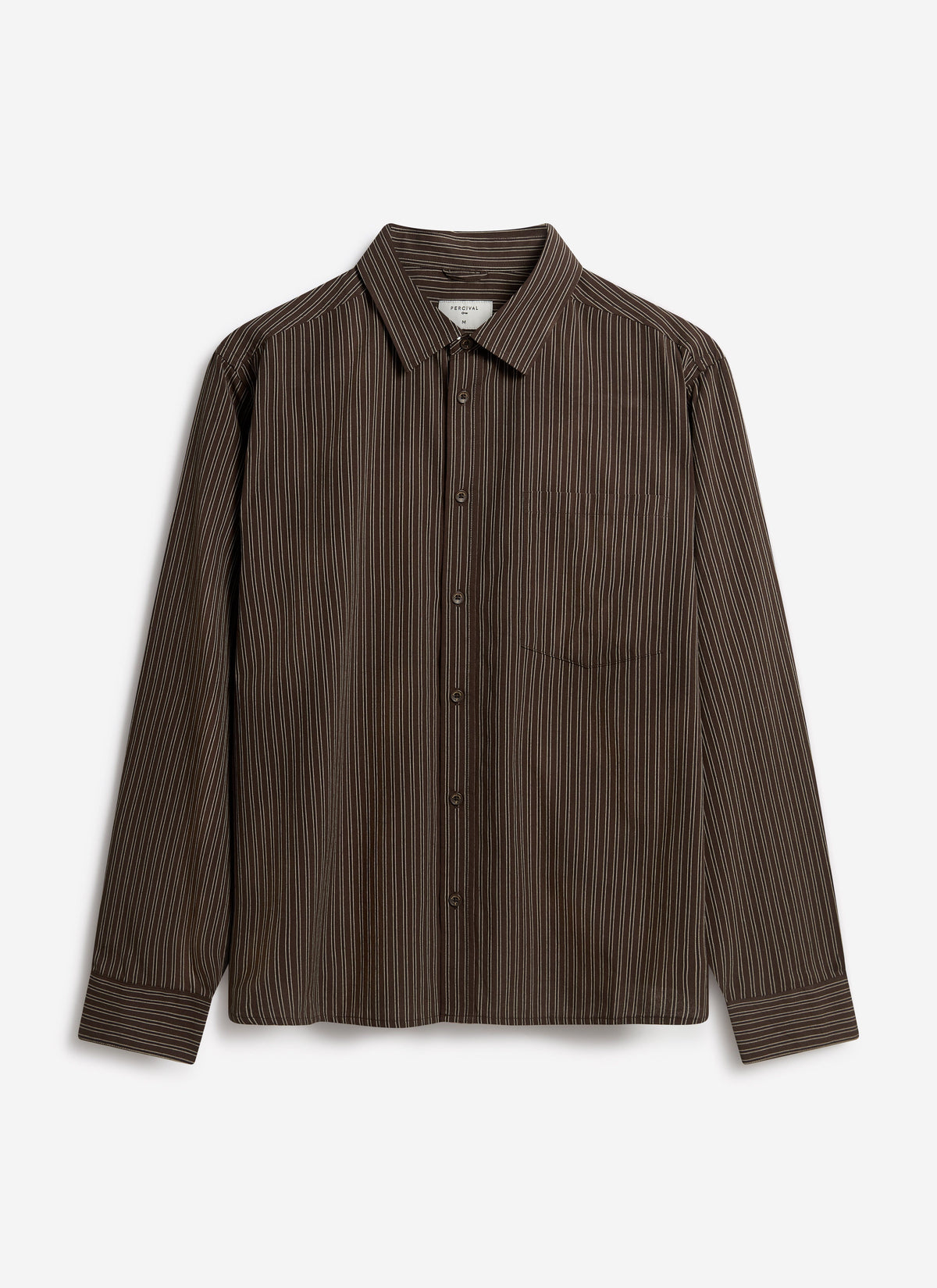 Clancy Striped Long Sleeve Shirt - Cotton - Brown