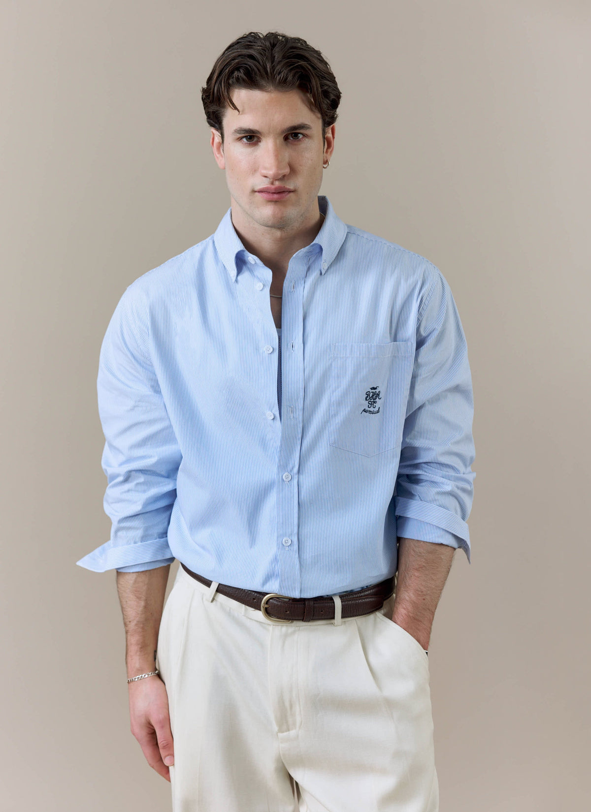 Men's Striped Pearce Long Sleeve Shirt - Percival x BHAFC - Blue