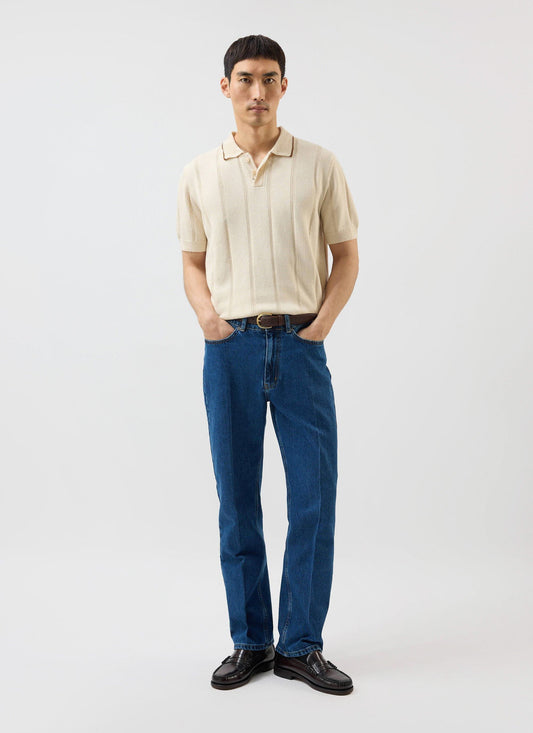 Men's Wool Polo Shirt - Percival x Warren - Ecru Cream