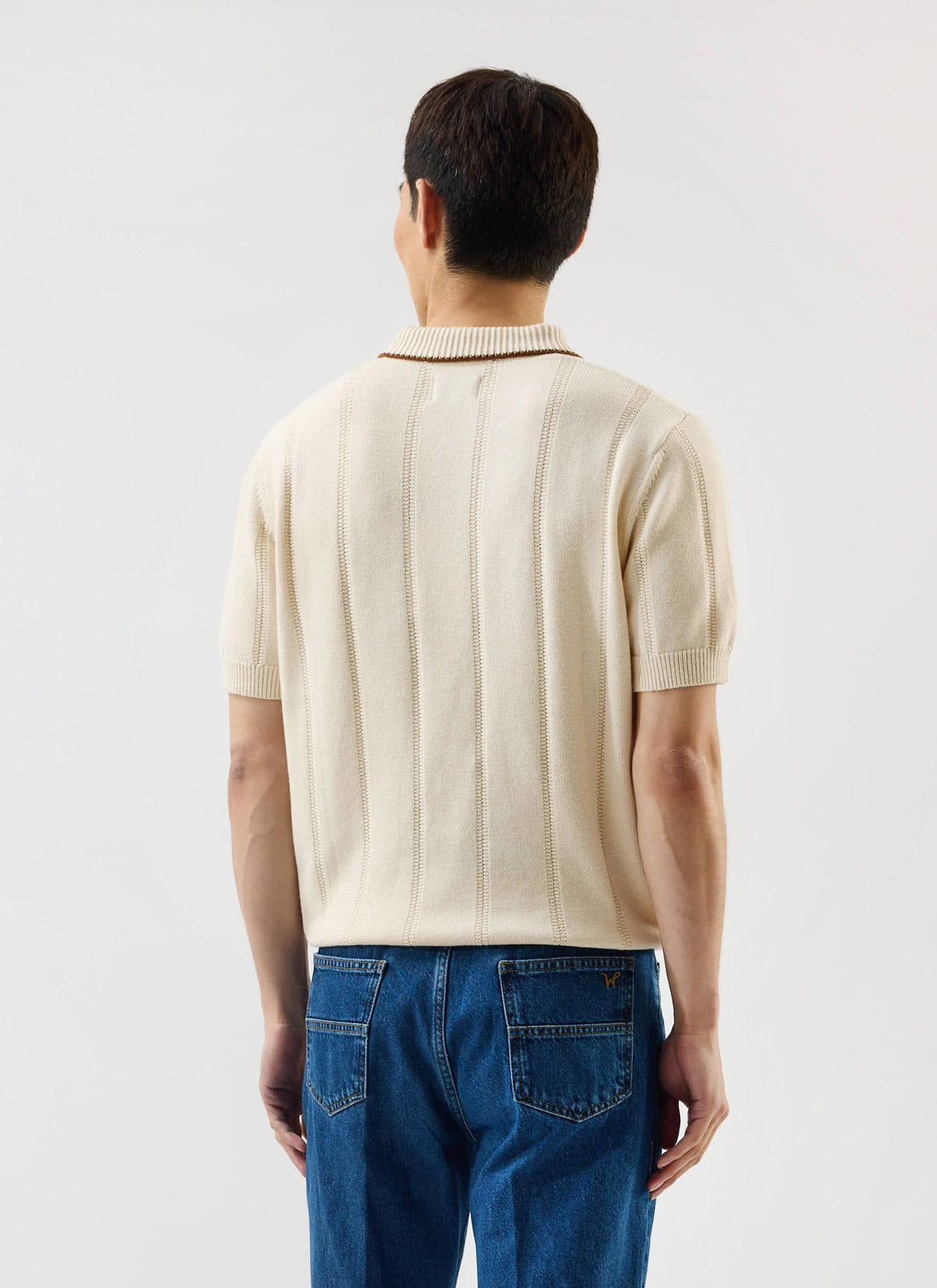 Men's Wool Polo Shirt - Percival x Warren - Ecru Cream