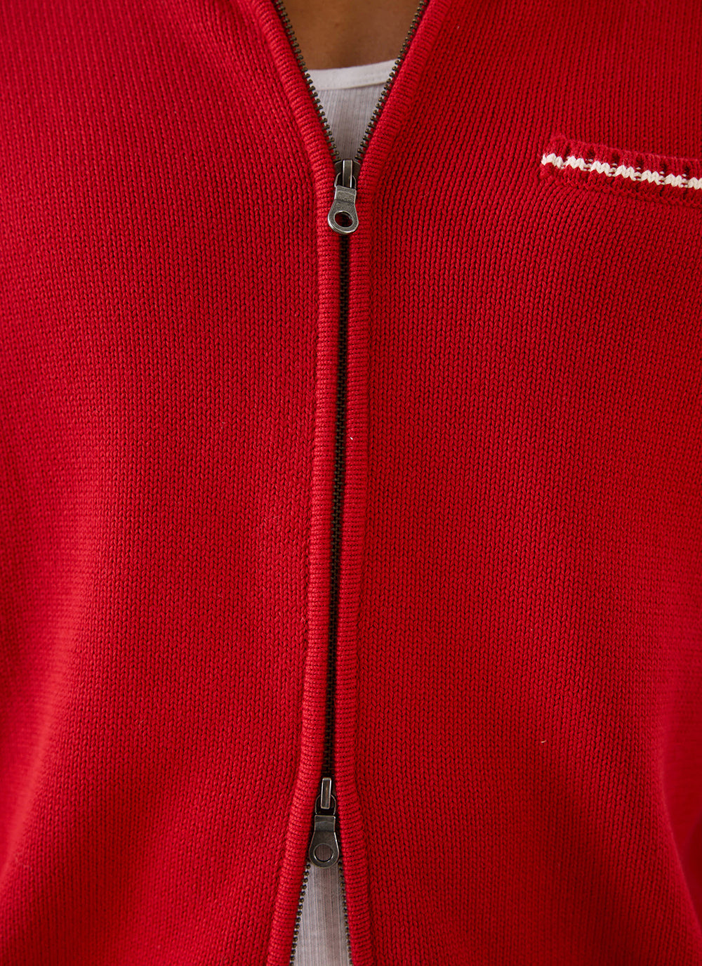 Men's Gardner Dense Knit Zip Cardigan - Red - Percival