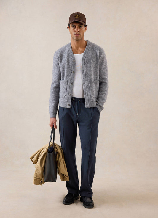 White Glove Boxy Cardigan - Grey Mohair - Percival