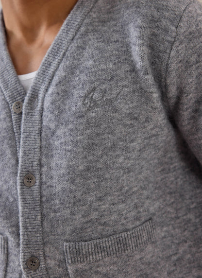White Glove Boxy Cardigan - Grey Mohair - Percival