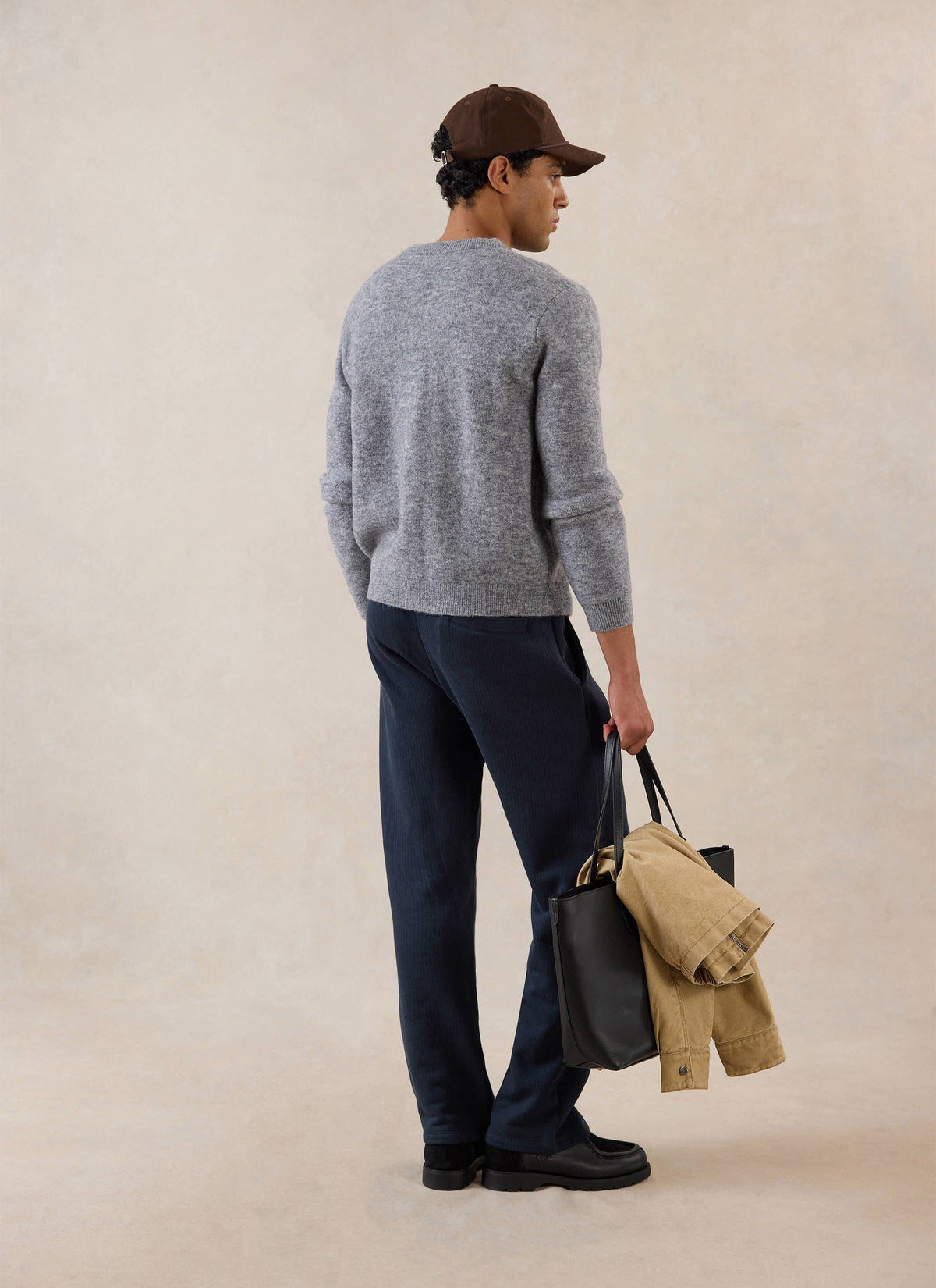 White Glove Boxy Cardigan - Grey Mohair - Percival